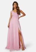 Goddiva Glitter Wrap Maxi Dress Pink XS (UK8)