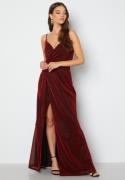 Goddiva Glitter Wrap Front Maxi Dress Red XS (UK8)