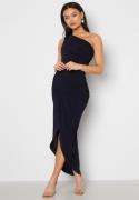 John Zack One Shoulder Rouch Dress Navy XXS (UK6)