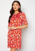 Happy Holly Blenda ss dress Red / Floral 44/46L