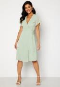 Bubbleroom Occasion Grienne Wrap Midi Dress Dusty green 4XL