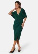 Bubbleroom Occasion Wrap Slit Midi Dress Dark green 34