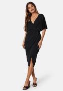 Bubbleroom Occasion Wrap Slit Midi dress Black 40