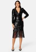 YAS Flapper 7/8 Sequin Dress Black M