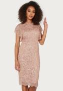 AngelEye Scallop Sequin Midi Dress Rose Gold XL (UK16)