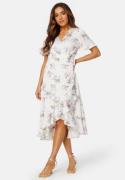 BUBBLEROOM Pauletta Wrap Dress Offwhite / Patterned 36