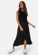 Happy Holly Front Wrap Viscose Skirt  Black 36/38