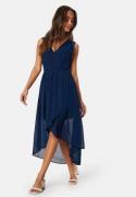 Bubbleroom Occasion High-Low Chiffon Dress Navy 44