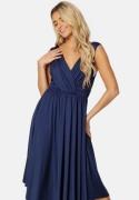 Bubbleroom Occasion Draped Soft Midi Dress Dark blue M