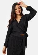 BUBBLEROOM Pleated Long Sleeve Wrap Top  M