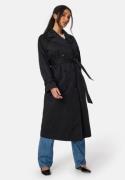 BUBBLEROOM Belted Midi Trenchcoat Black 34