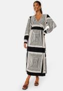 Object Collectors Item Tobina L/S Wrap Dress Black/White 34