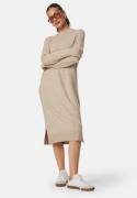 VILA Ril Crew Neck Midi Dress Natural Melange M