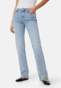 Pieces Pckelly Mid Waist Straight Jeans Light Blue Denim 25/30