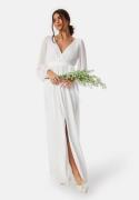 Goddiva Long Sleeve Chiffon Maxi Dress White XL (UK16)