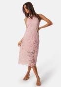 YAS Milda Lace Halterneck Midi Dress Pale Mauve XL