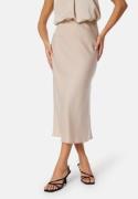 BUBBLEROOM Midi Satin Skirt Light nougat 44