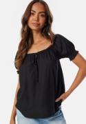 BUBBLEROOM Front Tie Blouse Black M