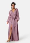 Goddiva Long Sleeve Chiffon Dress Purple/Pink XS (UK8)