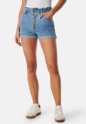 ONLY Onlcuba Paperbag Shorts Medium Blue Denim S