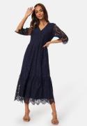 Happy Holly V-neck Lace Midi Dress Dark blue 40/42