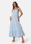 BUBBLEROOM Viscose Strap dress Blue/Patterned M