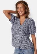 Object Collectors Item Objjacira V-Neck Top Blue/Patterned 34