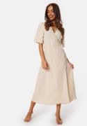 BUBBLEROOM Linen Blend Wrap Dress Light beige 4XL