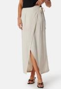 VERO MODA Vmmindy High Waist long wrap linen skirt Beige/Striped 34