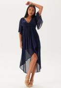 Bubbleroom Occasion Butterfly Sleeve High-Low Dress Dark blue 36