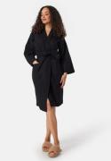 BUBBLEROOM Cotton Waffle Robe Black L/XL