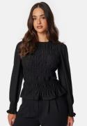 Happy Holly Long Sleeve Smock Top Black 52/54