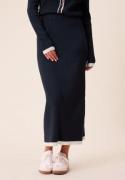 Happy Holly Contrast Knitted Midi Skirt Navy/Cream 36/38