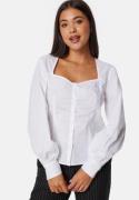 BUBBLEROOM Sweetheart Neck Poplin Shirt White 42