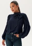 BUBBLEROOM Bow Blouse Navy S