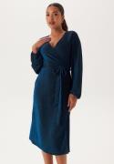 Happy Holly Sparkling Midi Wrap Dress Blue 44/46