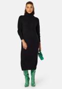 VILA Rill Roll Neck L/S Midi Dress Black Black - XXL