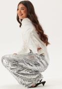 BUBBLEROOM Sequin Wide Trousers Silver XS