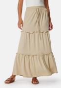 BUBBLEROOM Flounce Maxi Skirt Light beige S