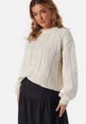 Object Collectors Item Objdiddi Lo L/S Knit Pullover White Sand XL