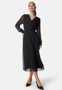 VILA Vifalia V-neck L/S MIDI DRESS  Black 40