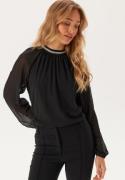 VILA Vianlis High Neck L/S TOP TOP  Black Beauty 38