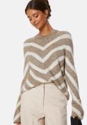 ONLY Onleliza L/S Pullover Knit Mermaid Stripes:WHITECAP GRAY L