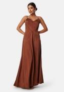 Bubbleroom Occasion Satin Strap Gown Rust 40