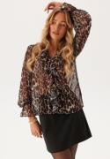 BUBBLEROOM Flounce Blouse Leopard XL