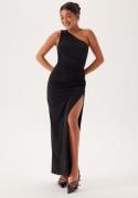 Bubbleroom Occasion One Shoulder Maxi Dress Black XXL