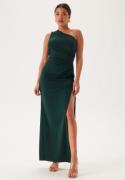 Bubbleroom Occasion One Shoulder Maxi Dress Dark green XXL