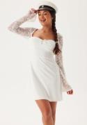 Bubbleroom Occasion Lace Sleeve Bustier Dress White 38