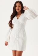 Bubbleroom Occasion Broderie Anglaise Balloon Sleeve Dress White XS