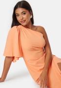 Bubbleroom Occasion Ruched One Shoulder Midi Dress Orange 42